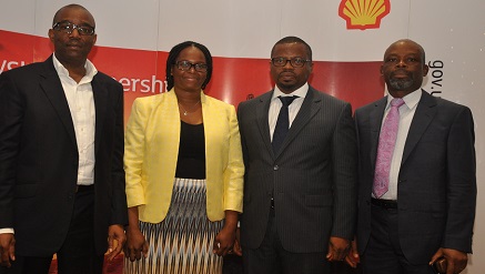 L-R: General Manager, Nigerian Content Development, Shell Nigeria, Chiedu Oba; Petroleum Technology Association of Nigeria (PETAN) Administrator, Jumoke Oyedun; Head of Nigerian Content Development, Shell Nigeria Exploration and Production Company of Nigeria, Austin Uzoka; PETAN Publicity Secretary Nik Odinuwe...at the just concluded Nigeria – UK Suppliers Engagement programme sponsored by SNEPCo and its Co-venturers.